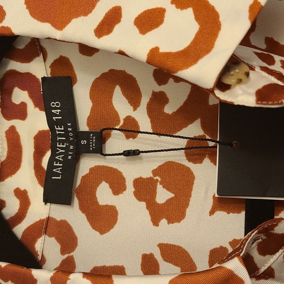 Layfayette 148 Animal Print Shirt Dress Size Small - Picture 3 of 6